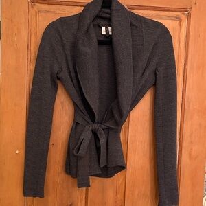 Bcbg charcoal gray cardigan / sweater blazer
